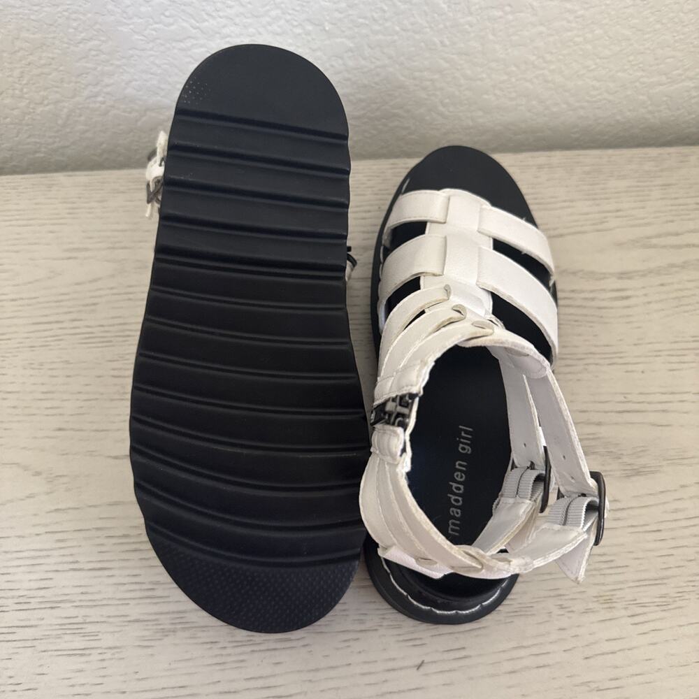 NEW Steve Madden Zeeta Flatform Platform Sandals Faux Vegan Leather Sz 8.5 - Picture 8 of 9